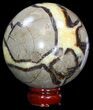 Polished Septarian Sphere - With Stand #43861-1